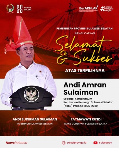 Gubernur Sulsel Ucapkan Selamat Terpilihnya Andi Amran Sulaeman Sebagai Ketua KKSS