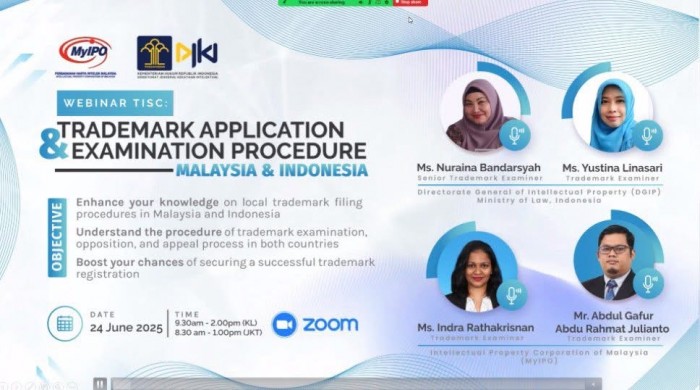 Webinar DJKI-MyIPO Bekali UMKM Pemahaman Mendalam Prosedur Pendaftaran Merek