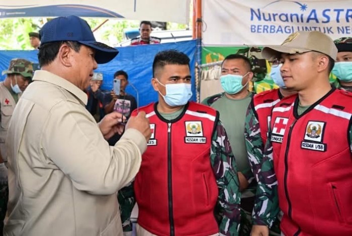 Presiden Prabowo Tinjau Posko Kesehatan Kodam I/BB di Tapanuli Selatan