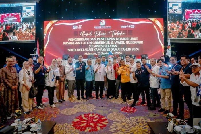 Tagline Sulsel Maju dan Berkarakter, Andalan Hati Komitmen Dukung Indonesia Emas 2045. 