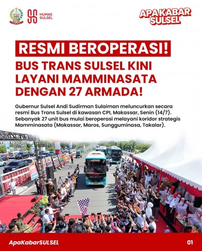 Gubernur Sulsel Luncurkan Bus Trans Sulsel