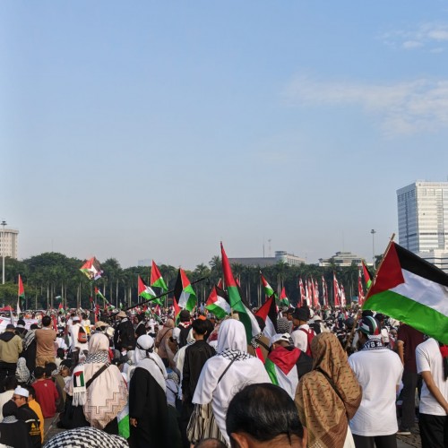 Ribuan Umat Islam Hadiri  Aksi Akbar Selamat Gaza