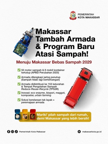 Terus Bergerak Menuju Kota Bebas Sampah, Pemkot Makassar Tambah 50 Armada