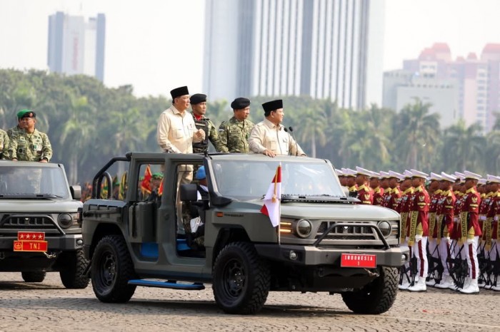 Menhan RI Dampingi Presiden Hadiri HUT 80 TNI